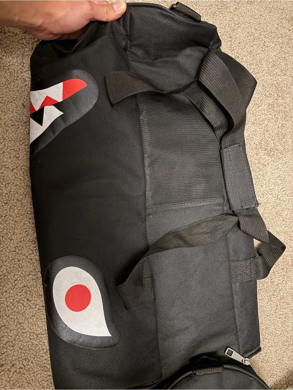 Spray ground duffel bag shark face